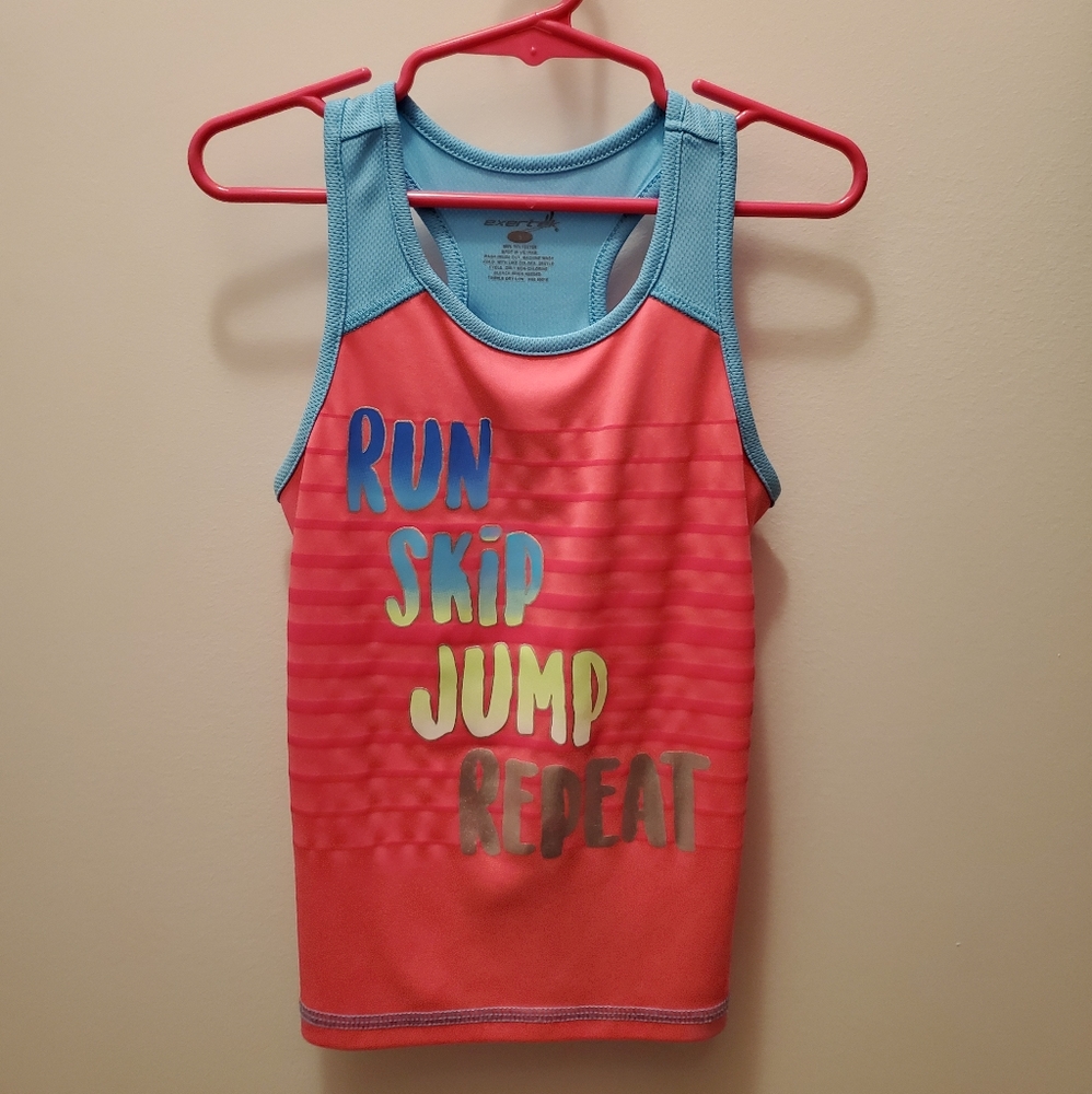 Girls Small pink razorback tank top